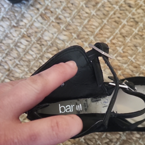 Bar III Black Stiletto Heels with Strap - Picture 2 of 8